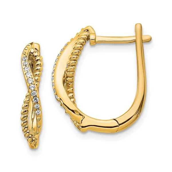 Yellow 14Kt Twisted Rope Diamond Earrings Lee Ann's Fine Jewelry Russellville, AR