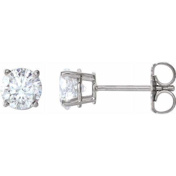 Lady's White 14 Karat Diamond Stud Earrings Lee Ann's Fine Jewelry Russellville, AR