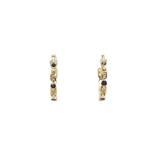 Yellow 10Kt Black Diamond Hoop Earrings Lee Ann's Fine Jewelry Russellville, AR