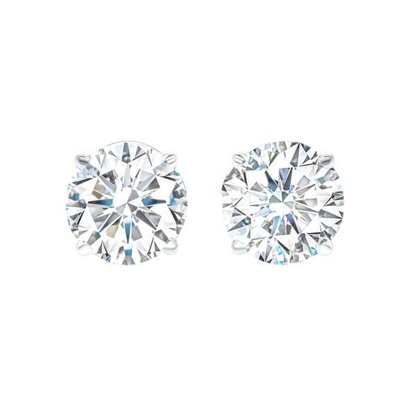 14K White Gold Stud Earrings with 2.00tw Round I/J I1 Diamonds Lee Ann's Fine Jewelry Russellville, AR