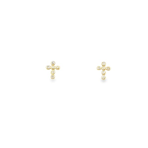 Yellow 14 Karat Cross Earrings Lee Ann's Fine Jewelry Russellville, AR