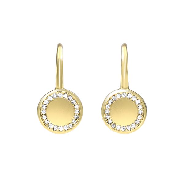 Yellow 10Kt Diamond Leverback Earrings Lee Ann's Fine Jewelry Russellville, AR