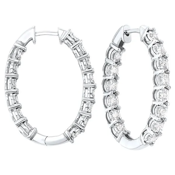 White 14 Karat Oval Tru-Reflection Hoop Earrings Lee Ann's Fine Jewelry Russellville, AR