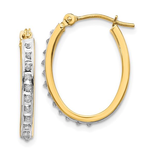 Yellow 14Kt Fascination Oval Diamond Earrings Lee Ann's Fine Jewelry Russellville, AR