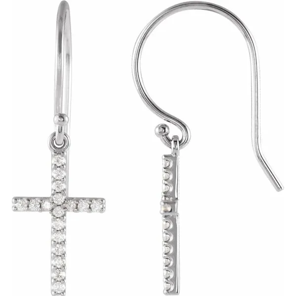 White 14Kt Cross Dangle Diamond Earrings Lee Ann's Fine Jewelry Russellville, AR