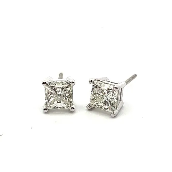 White 14Kt Princess Cut Diamond Earrings Lee Ann's Fine Jewelry Russellville, AR