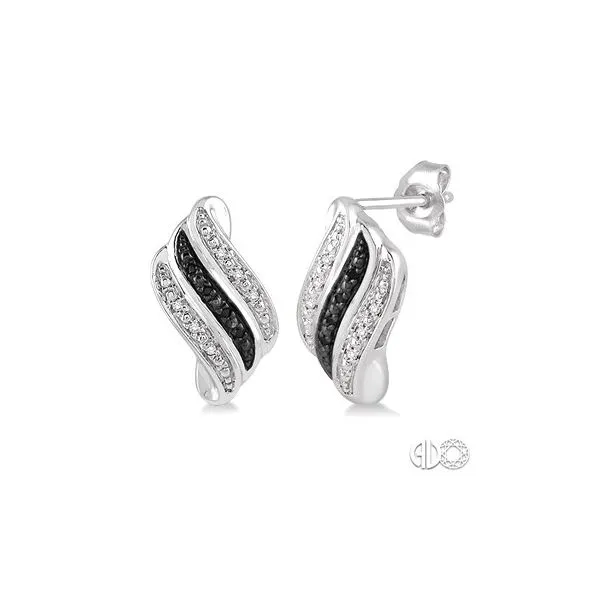 Sterling Silver Diamond Wave Earrings Lee Ann's Fine Jewelry Russellville, AR