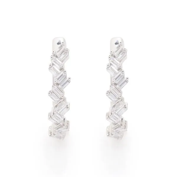 White 14 Karat Baguette Diamond Earrings Lee Ann's Fine Jewelry Russellville, AR
