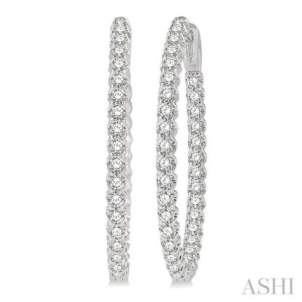 White 14 Karat Inside Out Hoop Earrings Lee Ann's Fine Jewelry Russellville, AR