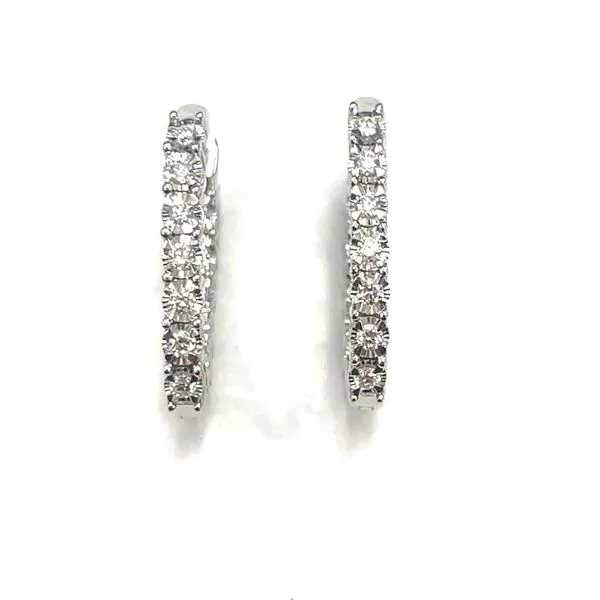 ESTATE Lady's White 14 Karat Illusion Hoop Earrings Lee Ann's Fine Jewelry Russellville, AR