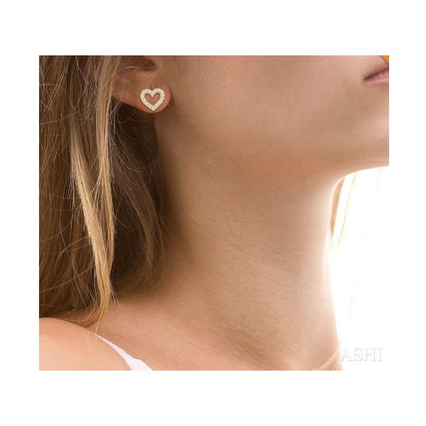 Lady's Yellow 10 Karat Heart Earrings Image 2 Lee Ann's Fine Jewelry Russellville, AR