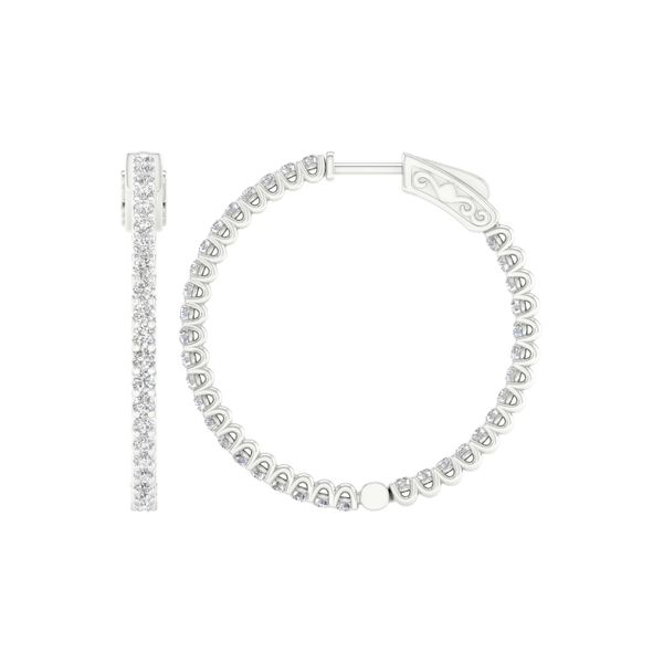White 14 Karat Diamond Hoop Earrings Lee Ann's Fine Jewelry Russellville, AR