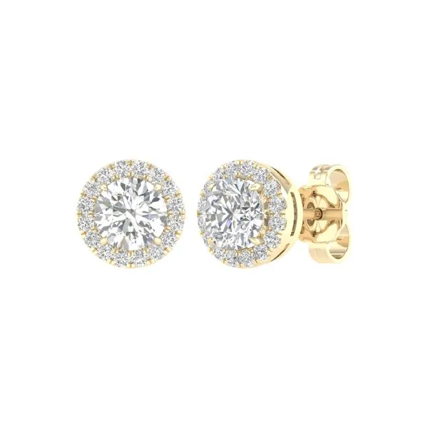 Yellow 14 Karat Diamond Earrings similar item image