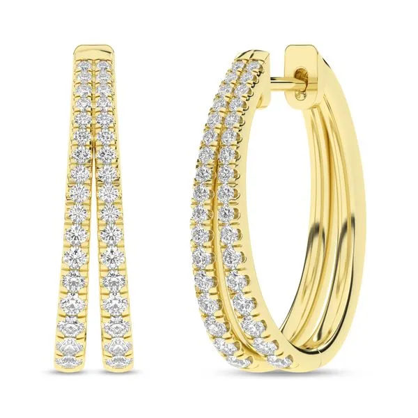 Yellow 14 Karat Split Hoop Earrings Lee Ann's Fine Jewelry Russellville, AR