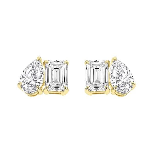 14K Yellow Emerald Cut Earrings Lee Ann's Fine Jewelry Russellville, AR