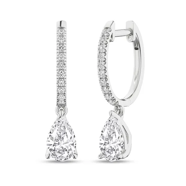 14K White Gold Drop Earrings with Lab Grown Diamonds Lee Ann's Fine Jewelry Russellville, AR