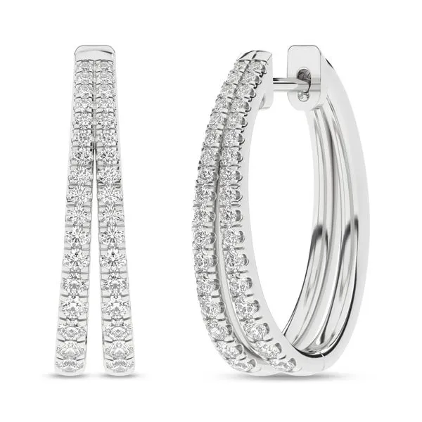 White 14Kt Split Hoop Earrings Lee Ann's Fine Jewelry Russellville, AR