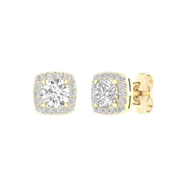 14K Yellow Gold Earrings with Round Lab Grown Diamonds Lee Ann's Fine Jewelry Russellville, AR