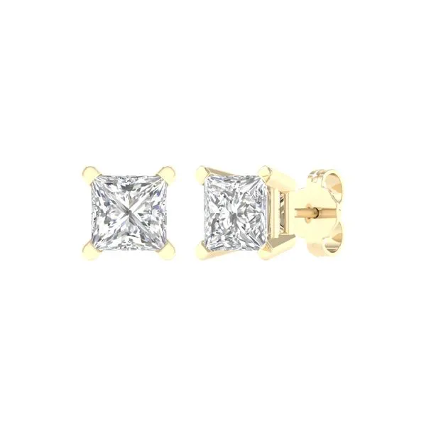 Yellow 14 Karat Diamond Earrings similar item image