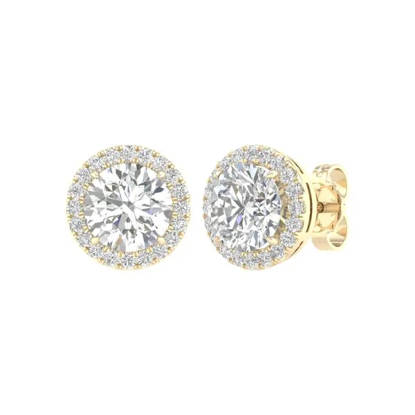 Yellow 14 Karat Lab Grown Diamond Earrings Lee Ann's Fine Jewelry Russellville, AR
