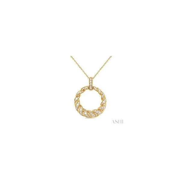 Yellow 10 Karat Art Deco Circle Pendant Lee Ann's Fine Jewelry Russellville, AR