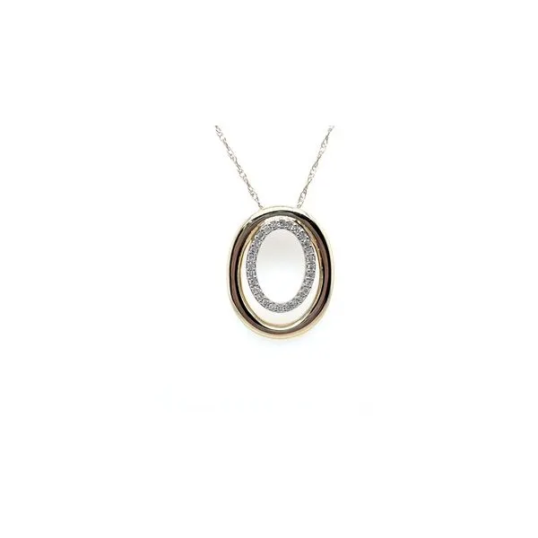 10 Karat Yellow Gold Two Row Oval Diamond Pendant Lee Ann's Fine Jewelry Russellville, AR