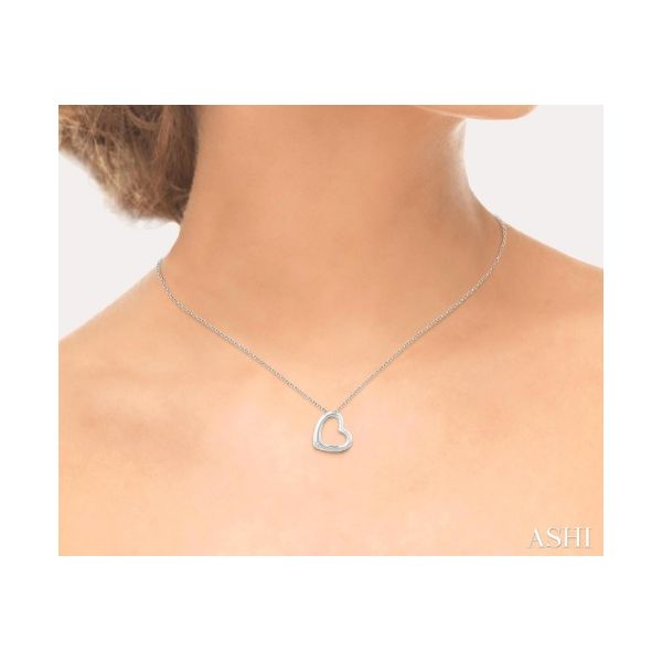 Sterling Silver Diamond Heart Pendant Image 2 Lee Ann's Fine Jewelry Russellville, AR
