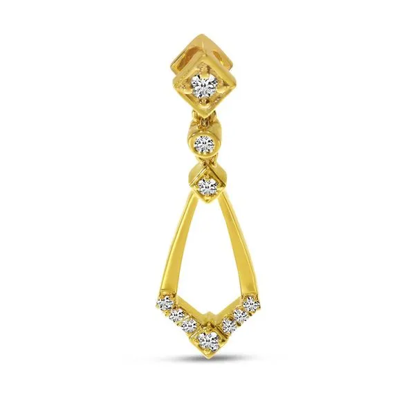 14 Karat Yellow Gold Geometric Diamond Pendant