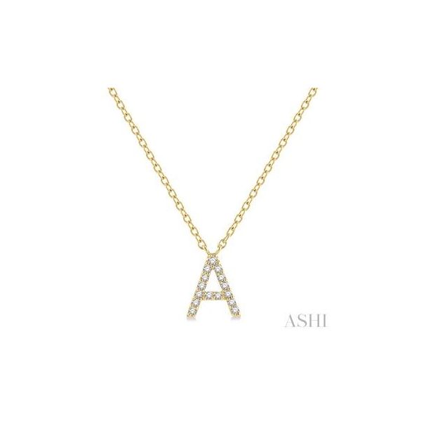 Yellow 10K A Pendant with Round Diamonds Lee Ann's Fine Jewelry Russellville, AR