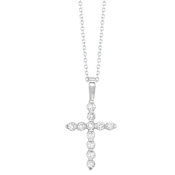 White 14 Karat Diamond Cross Pendant Lee Ann's Fine Jewelry Russellville, AR