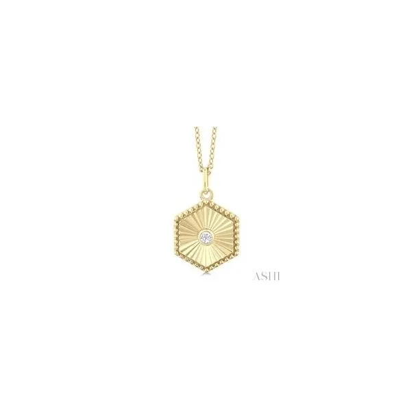 10K Yellow Gold Hexagon Medallion Pendant Lee Ann's Fine Jewelry Russellville, AR