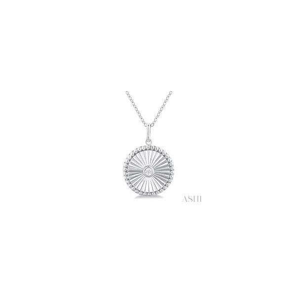 White 10Kt Diamond Round Medallion Pendant Lee Ann's Fine Jewelry Russellville, AR