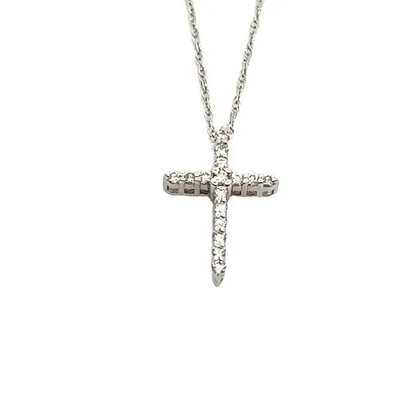White 14K Gold Cross Pendant with 0.10ctw Diamonds Lee Ann's Fine Jewelry Russellville, AR