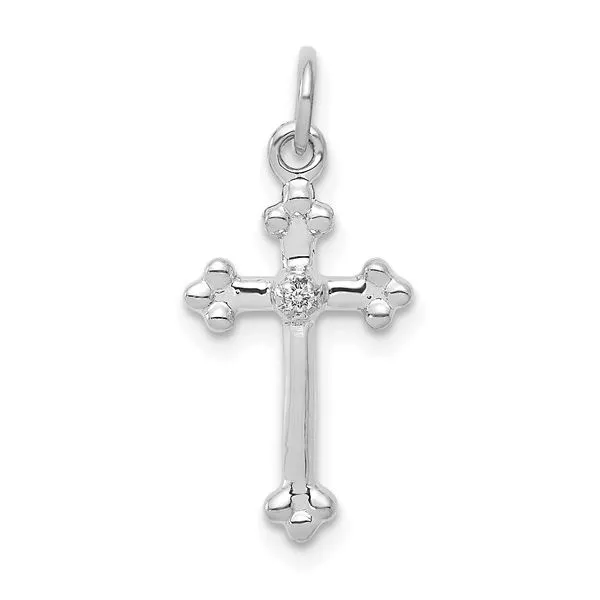 Lady's White 14 Karat Cross Pendant Lee Ann's Fine Jewelry Russellville, AR