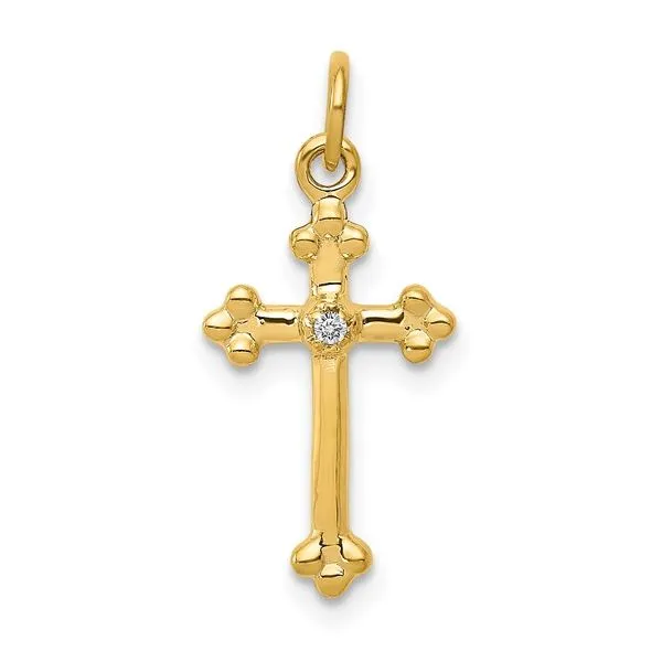 Yellow 14Kt Diamond Cross Pendant Lee Ann's Fine Jewelry Russellville, AR