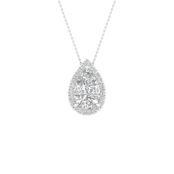 White 14 Karat Diamond Pendant with Pear Shape Diamond Lee Ann's Fine Jewelry Russellville, AR