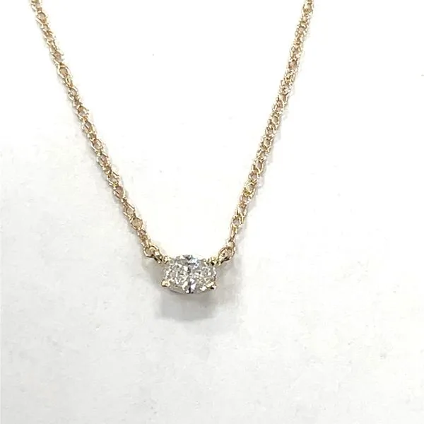 Lab Grown Diamond Pendants 14 Karat Yellow with Oval Lab Grown Diamond Lee Ann's Fine Jewelry Russellville, AR