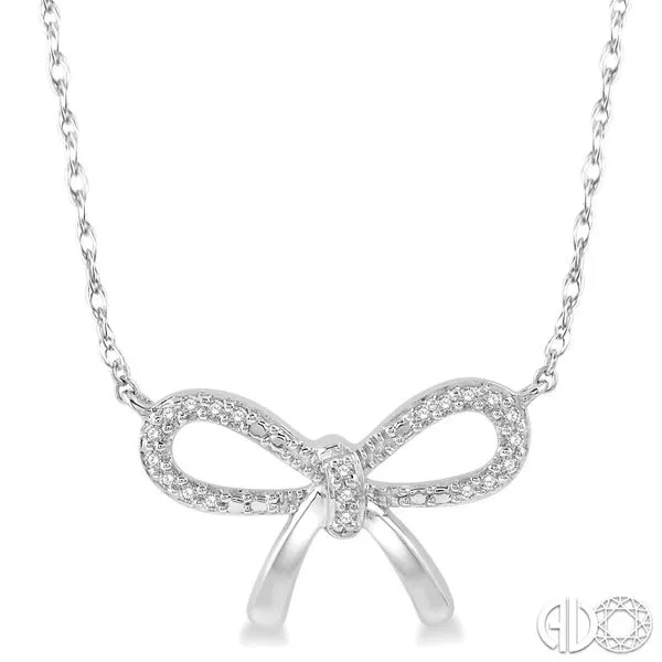 Diamond Bow Tie Necklace in 10K White Gold Lee Ann's Fine Jewelry Russellville, AR