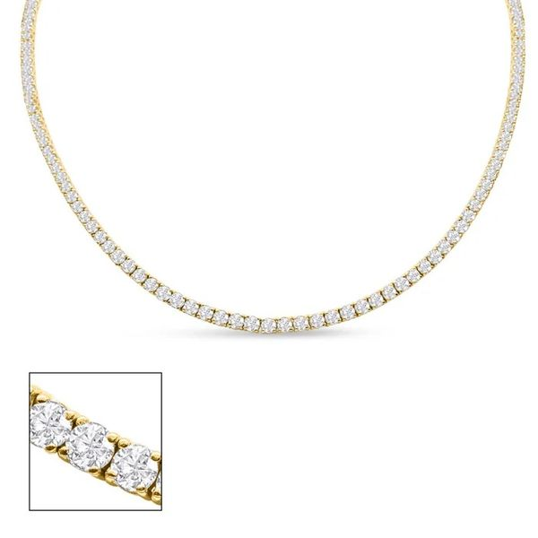 Yellow 14 Karat Tennis Diamond Necklace Lee Ann's Fine Jewelry Russellville, AR