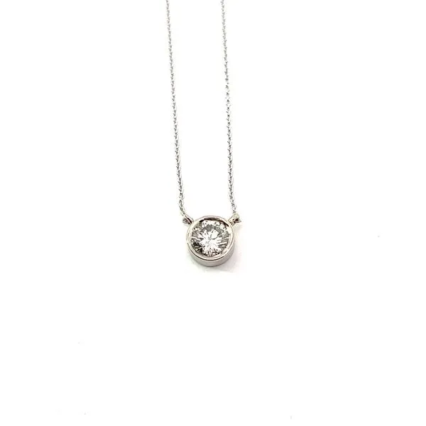 Lady's 14K White Gold Bezel Set Necklace Lee Ann's Fine Jewelry Russellville, AR