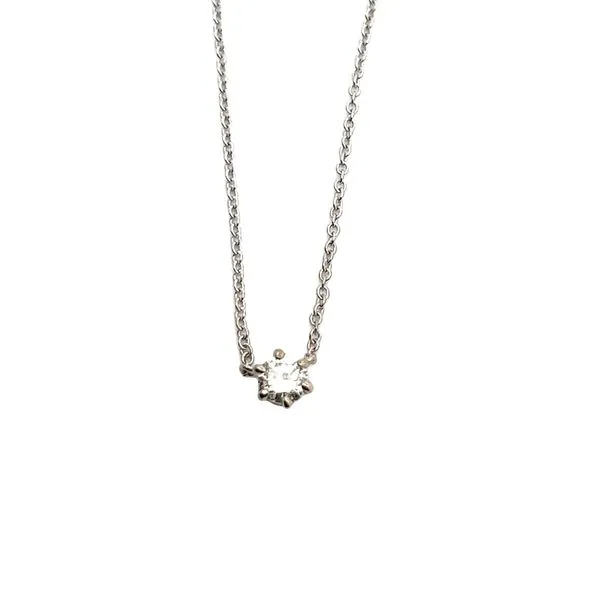 White 14 Karat Necklace with Round Diamond Lee Ann's Fine Jewelry Russellville, AR