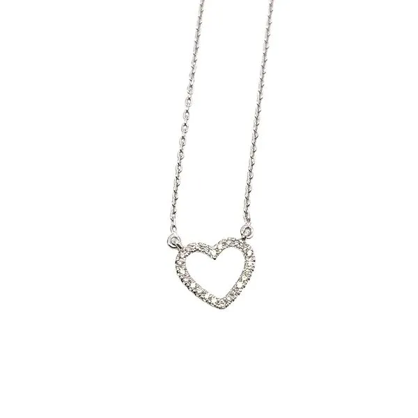 14K White Gold Heart Diamond Necklace Lee Ann's Fine Jewelry Russellville, AR