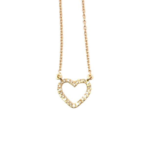 14K Yellow Gold Heart Diamond Necklace Lee Ann's Fine Jewelry Russellville, AR
