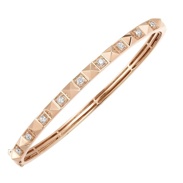 Rose 14 Karat Diamond Bangle Bracelet Lee Ann's Fine Jewelry Russellville, AR