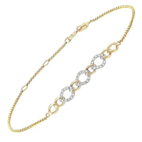 Yellow 14 Karat Diamond Link Bracelet Lee Ann's Fine Jewelry Russellville, AR