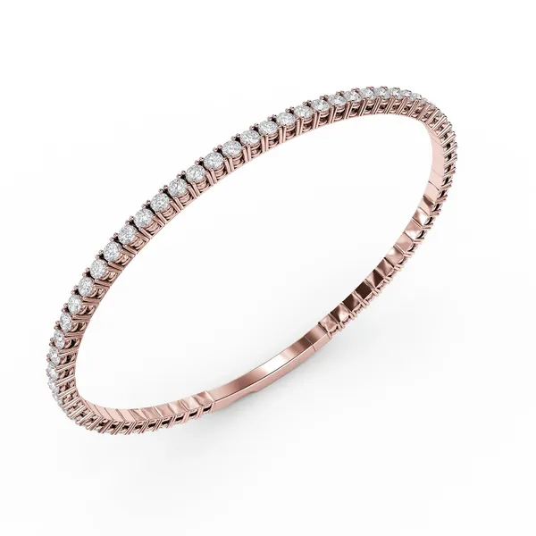 Rose 14 Karat Diamond Flex Bangle Bracelet Lee Ann's Fine Jewelry Russellville, AR