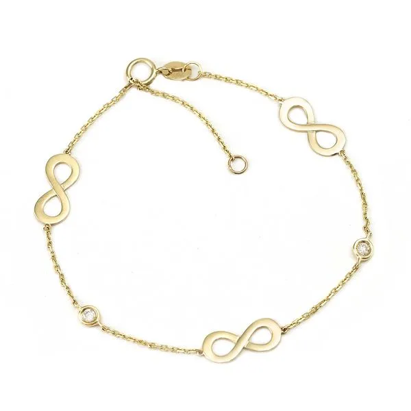 Yellow 14 Karat Infinity Diamond Bracelet Lee Ann's Fine Jewelry Russellville, AR