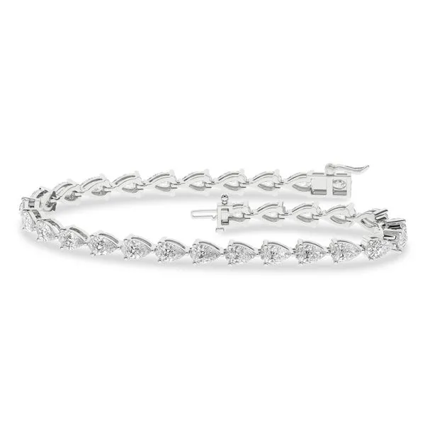 14K White Gold Ladys Tennis Bracelet