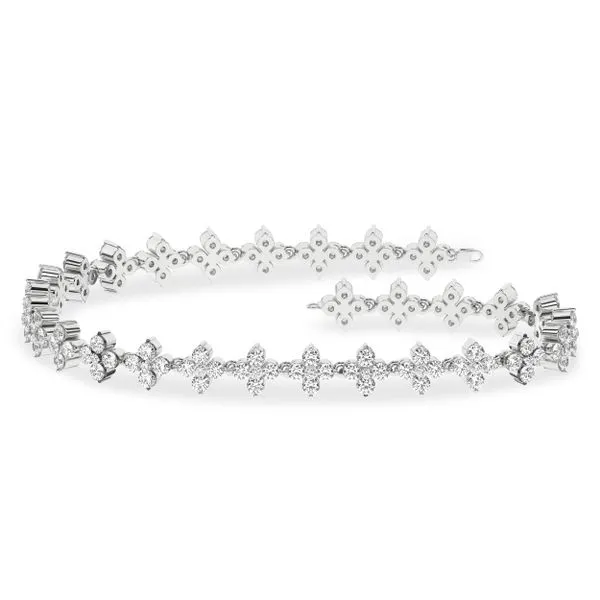 White 14K Bracelet with Lab Grown Diamonds Lee Ann's Fine Jewelry Russellville, AR
