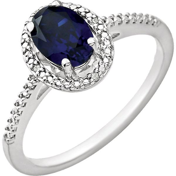 Sterling Silver Blue Created Sapphire Fashion Ring Lee Ann's Fine Jewelry Russellville, AR